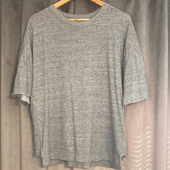 All Saints Gray Distressed soft Baggy T-Shirt - Picture 1 of 5